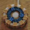 Thumbnail of model of arc reactor from Iron Man, 3D printed in white, gold, and blue PLA