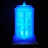 thumbnail of 3D printed TARDIS lamp lit up against black background